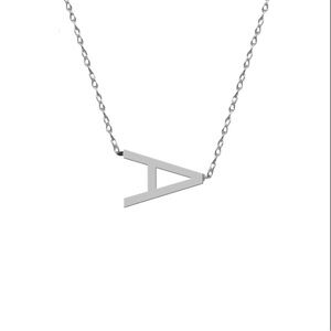 Silver “A” Pendant Necklace